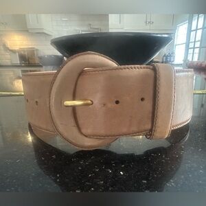 Donna Karan Beige Leather Accessory